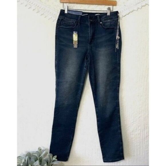 Seven7 High Jeans Rise Skinny Fit Medium Dark Wash Jeans Size 6 - Picture 1 of 11